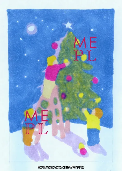  : Three Children Decorating the Christmas Tree