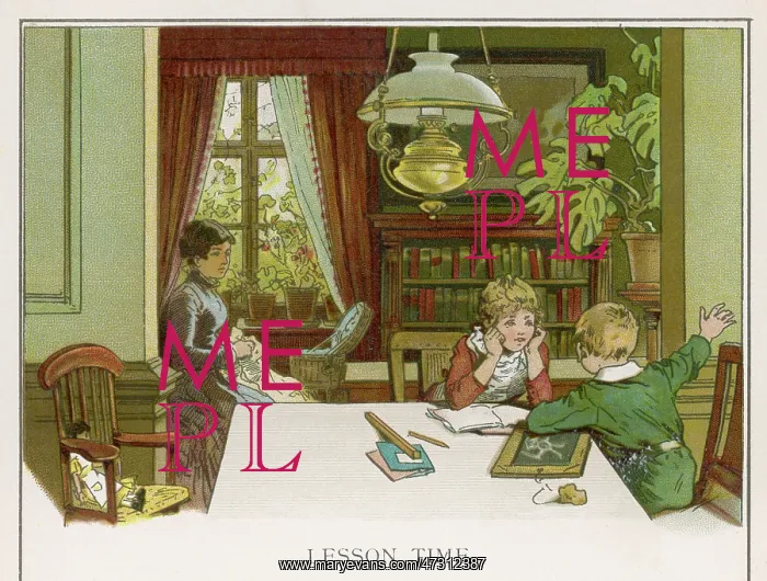 : CHILDREN DOING HOMEWORK : CHILDREN DOING HOMEWORK