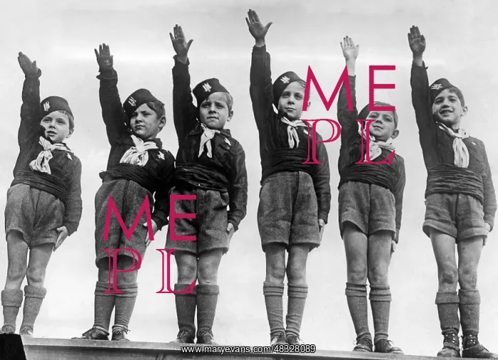 : Children doing the Roman salute, 1934 : Children doing the Roman salute, 1934