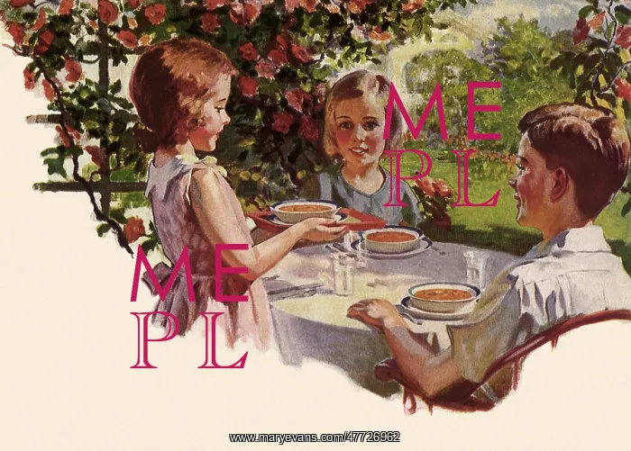 : Children eating Soup : Children eating Soup