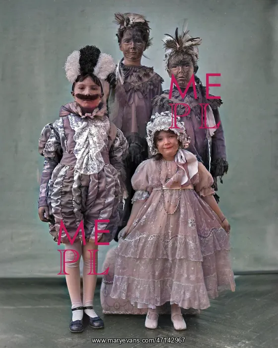 : Four children in fancy dress : Four children in fancy dress