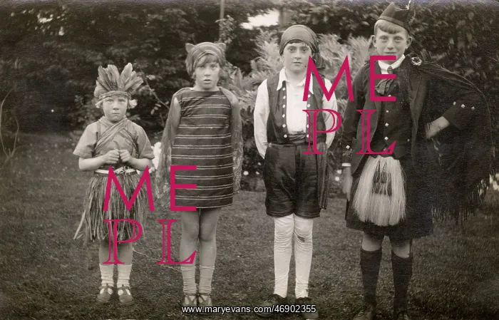 : Four children in fancy dress, c.1925 : Four children in fancy dress, c.1925