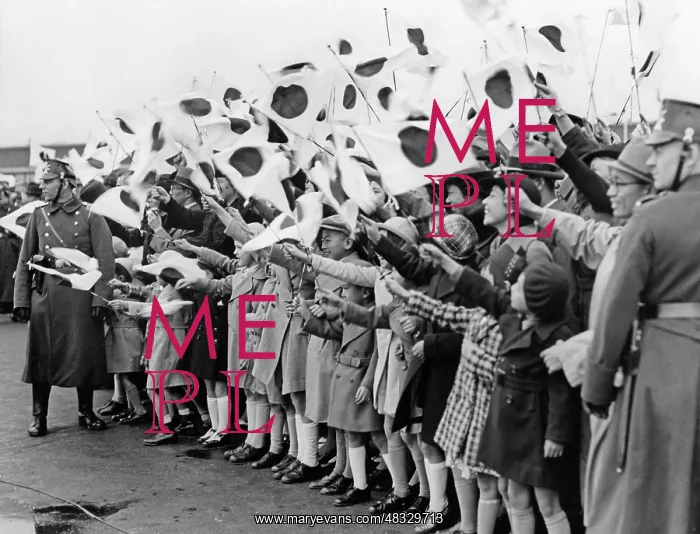 : Children with flags, 1937 : Children with flags, 1937