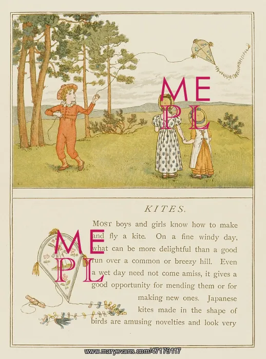 : Children flying kite, 1889