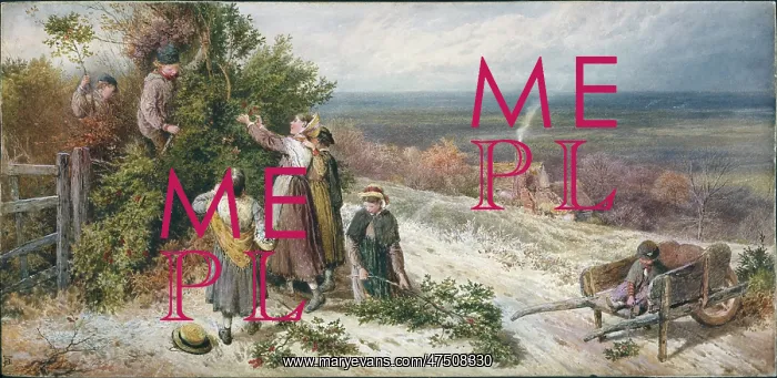 : Children Gathering Holly in the Snow : Children Gathering Holly in the Snow