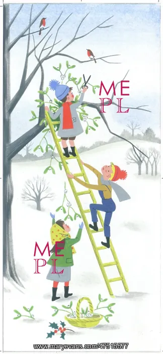 : Children gathering mistletoe : Children gathering mistletoe