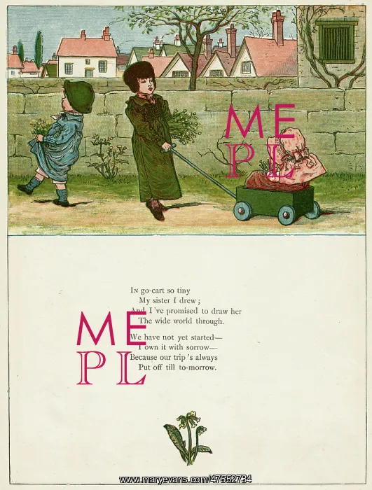 : Three children with a go-cart : Three children with a go-cart