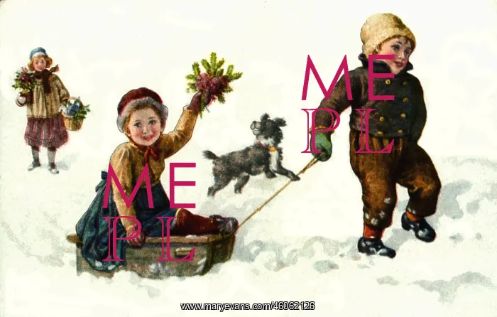 : children, going by sledge, Germany, circa 1929 : children, going by sledge, Germany, circa 1929