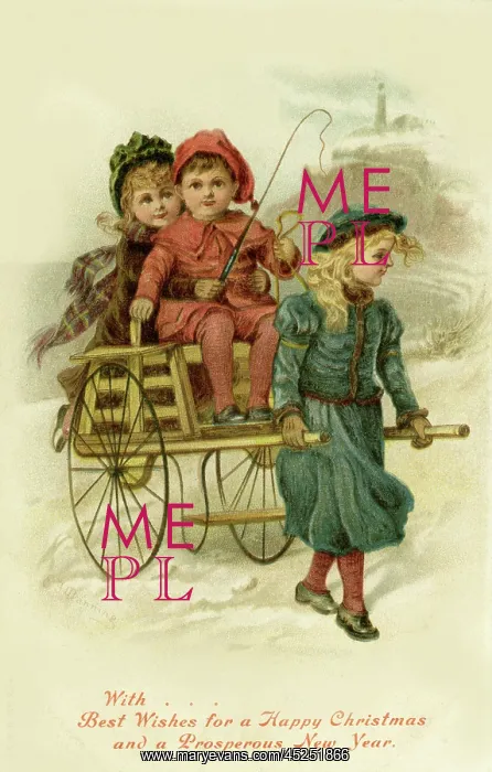 : Children & a hand-cart : Children & a hand-cart