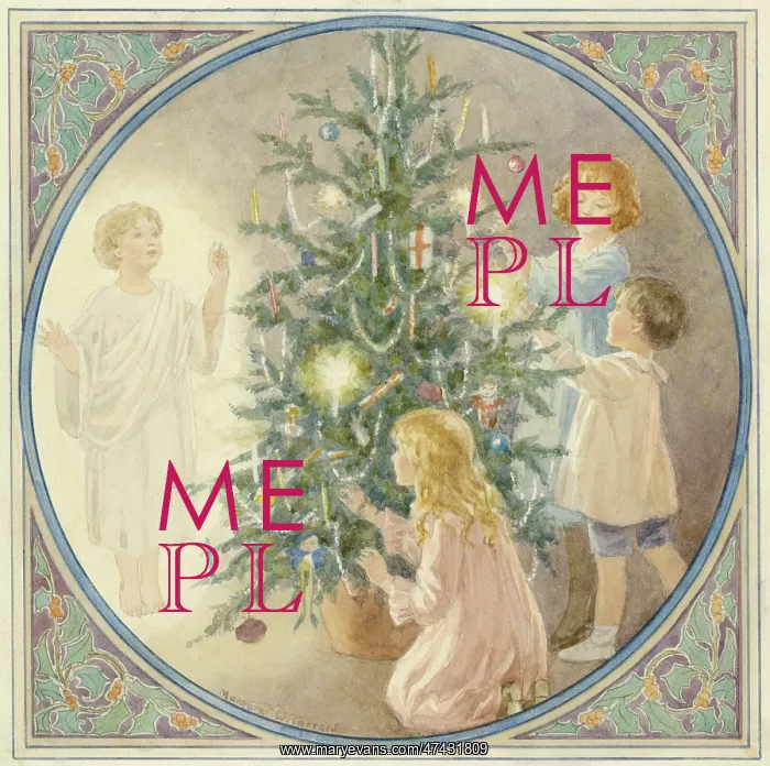 : Children help decorate their christmas tree : Children help decorate their christmas tree
