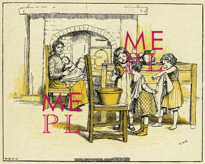 : Children helping mother in the kitchen : Children helping mother in the kitchen
