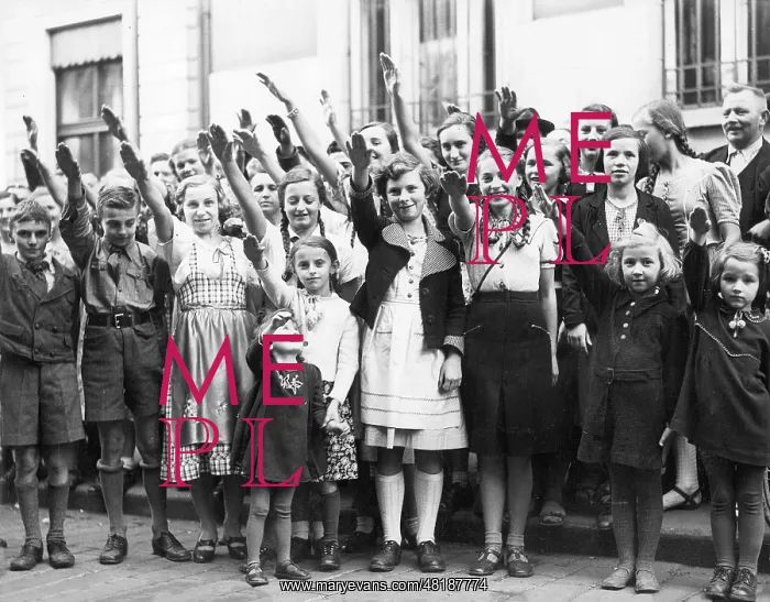 : Children during the Hitler salute, 1938 : Children during the Hitler salute, 1938