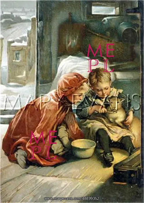 : CHILDREN WITH LAMB C1889 : CHILDREN WITH LAMB C1889