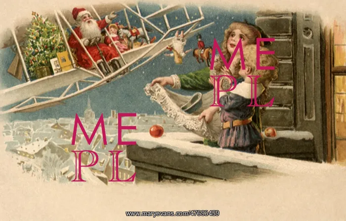  : Children Look up at Santa in an Airplane