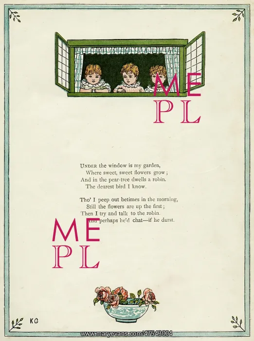 : Three children looking out of a window : Three children looking out of a window