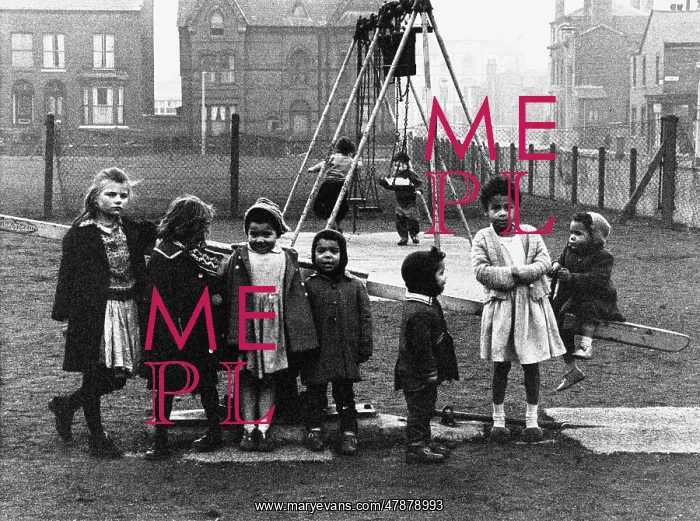 : Children in a Manchester playground 1964 : Children in a Manchester playground 1964