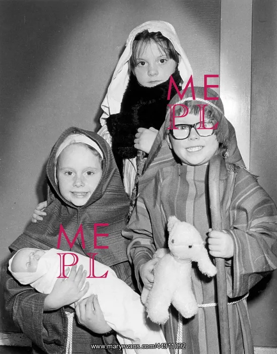 : Three children in a nativity play : Three children in a nativity play