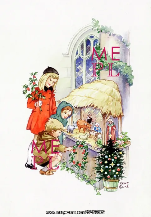  : Children with Nativity scene