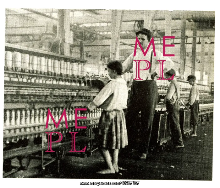 : Children and overseer at work in the spinning : Children and overseer at work in the spinning