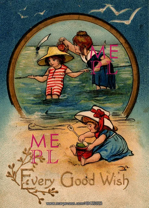 : Children paddling and playing on the sands : Children paddling and playing on the sands