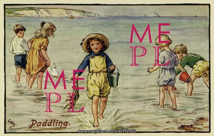 : Children paddling at the seaside : Children paddling at the seaside