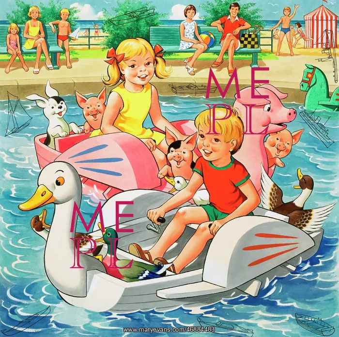 : Children on pedalo boats (with hidden objects)