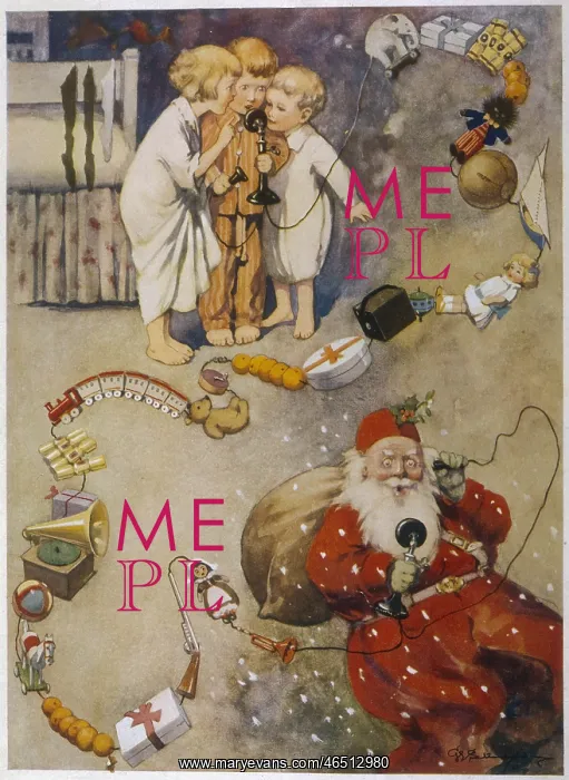 : Children phoning Father Christmas : Children phoning Father Christmas