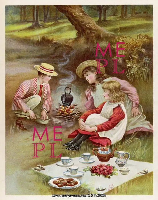 : CHILDREN PICNIC IN WOOD : CHILDREN PICNIC IN WOOD