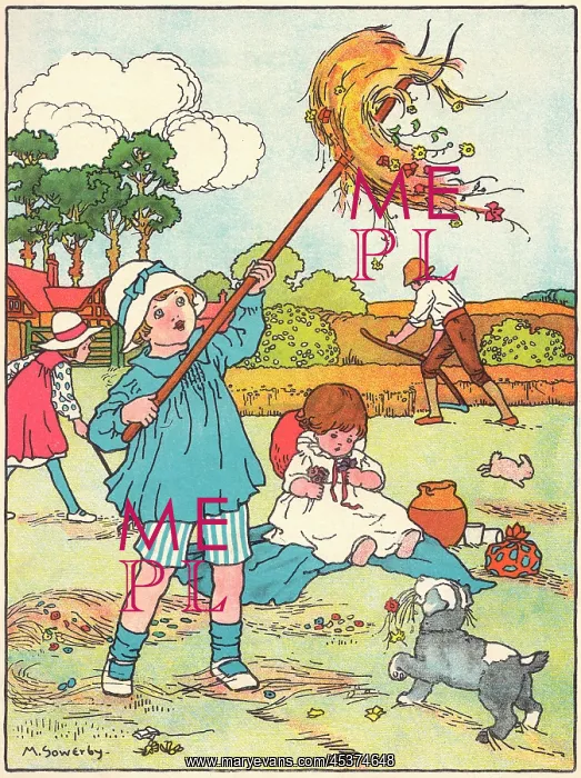 : Children at play - making hay : Children at play - making hay