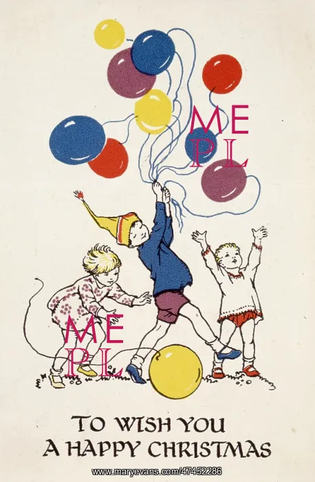 : Three children playing with balloons : Three children playing with balloons