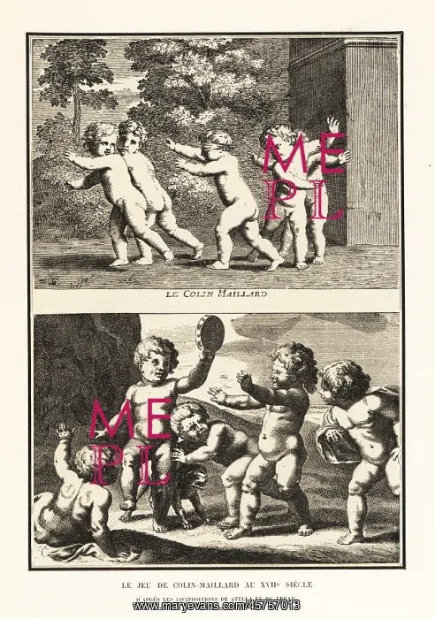 : Children playing blind man's buff, 17th century : Children playing blind man's buff, 17th century