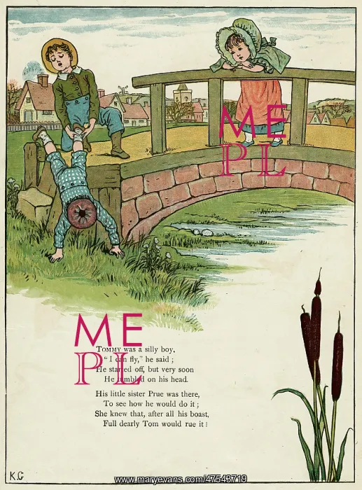 : Three children playing on a bridge : Three children playing on a bridge