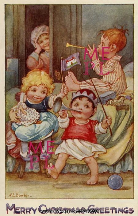 : Children playing with their Christmas presents : Children playing with their Christmas presents