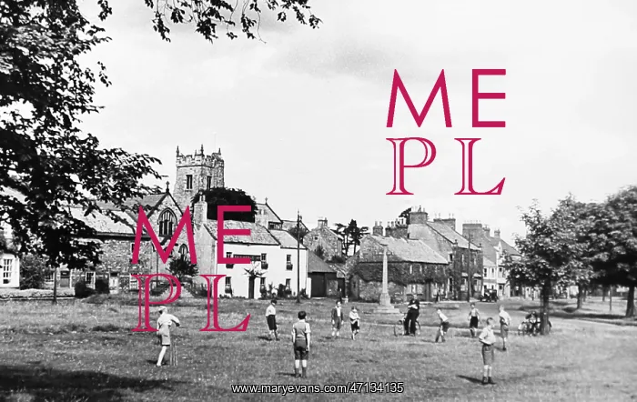  : Children playing cricket, Catterick, in the 1930s