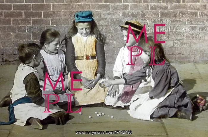 : Children playing Jacks : Children playing Jacks
