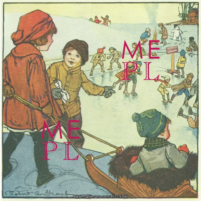 : Children playing in the snow : Children playing in the snow