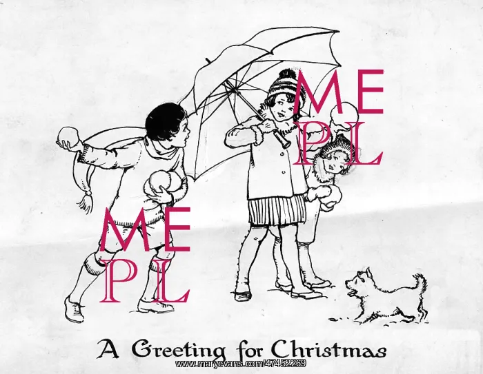 : Three children playing snowballs : Three children playing snowballs