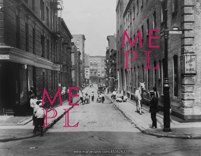 : Children playing in the street on Minetta Lane : Children playing in the street on Minetta Lane