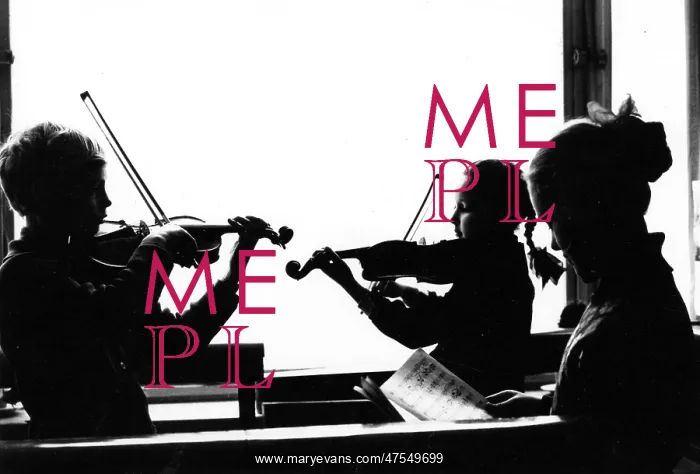 : Children playing violins : Children playing violins