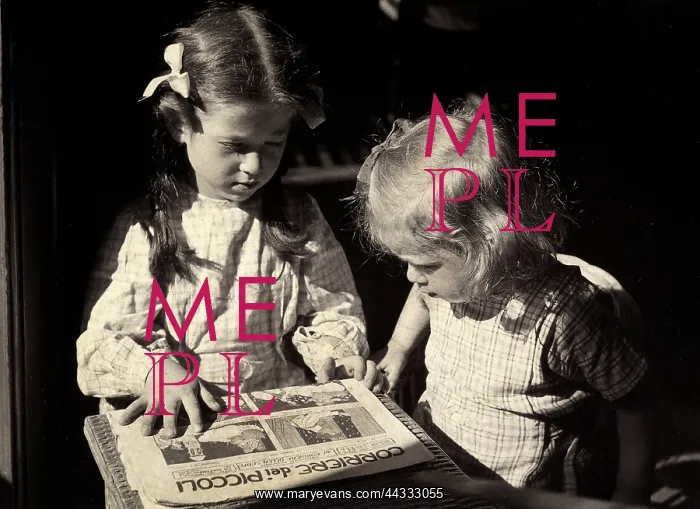 : Two children portrayed while they : Two children portrayed while they