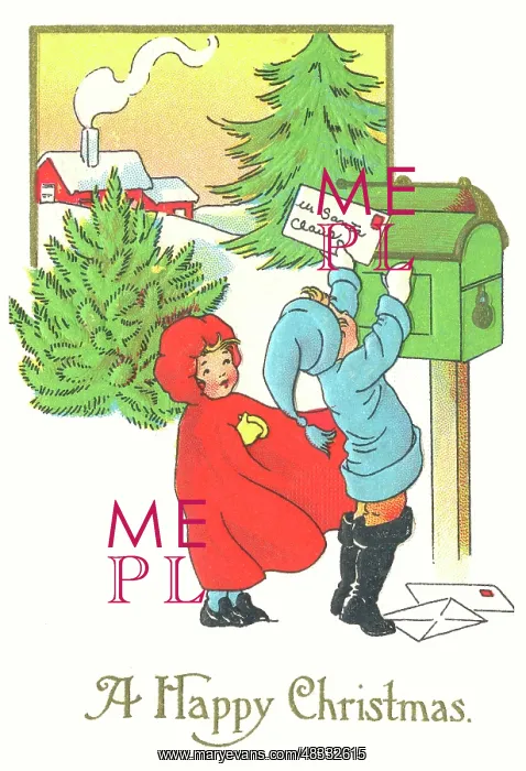  : Children posting a letter to Santa Claus