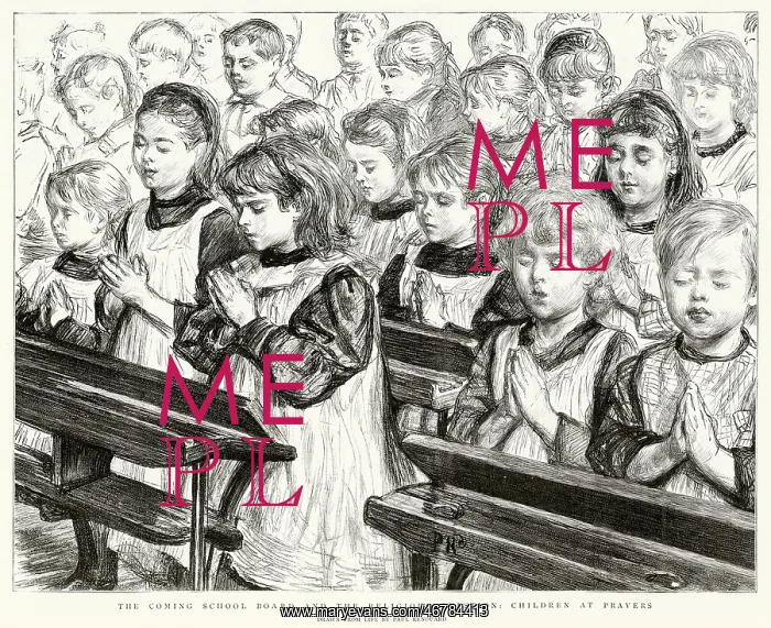 : Children at Prayers by Paul Renouard 1894 : Children at Prayers by Paul Renouard 1894