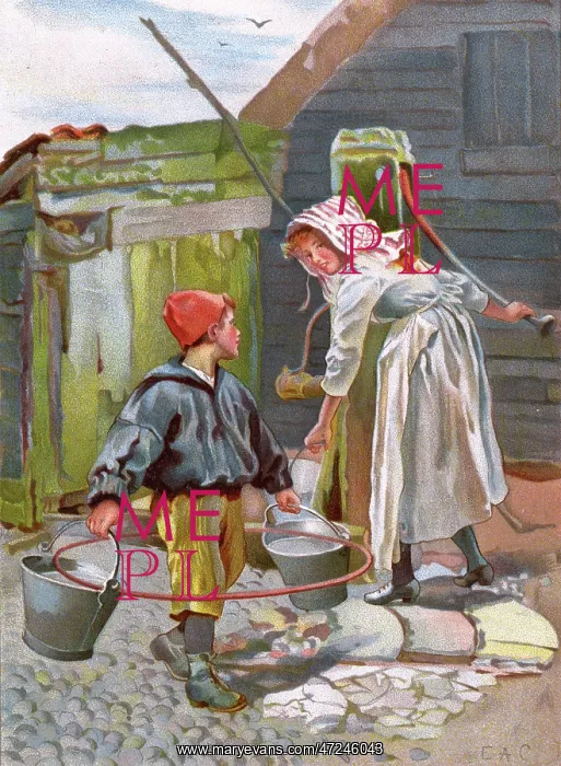 : CHILDREN AT A PUMP : CHILDREN AT A PUMP