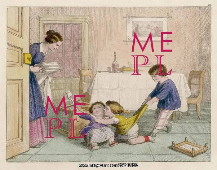 : CHILDREN QUARRELING 1852 : CHILDREN QUARRELING 1852