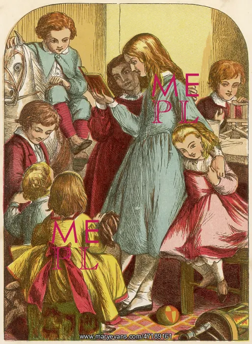 : CHILDREN READING, 1867 : CHILDREN READING, 1867