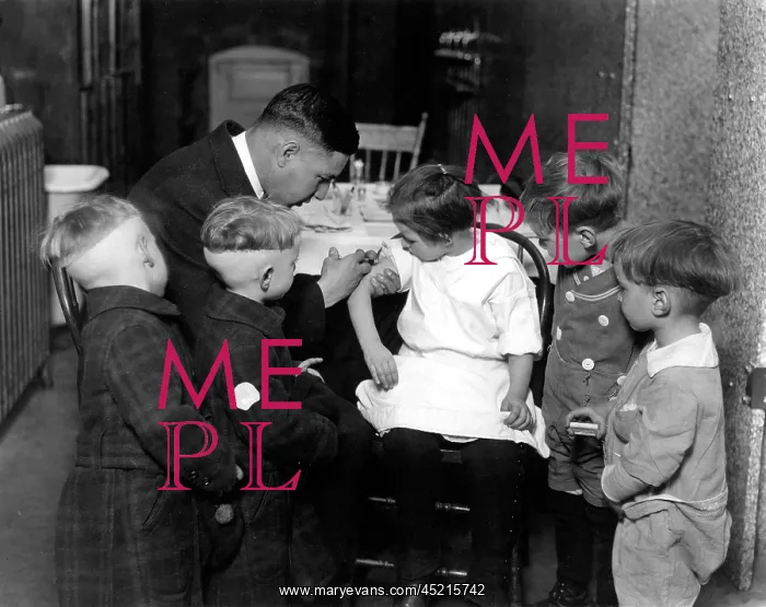 : Children receiving vaccinations by Dr. John ? : Children receiving vaccinations by Dr. John ?
