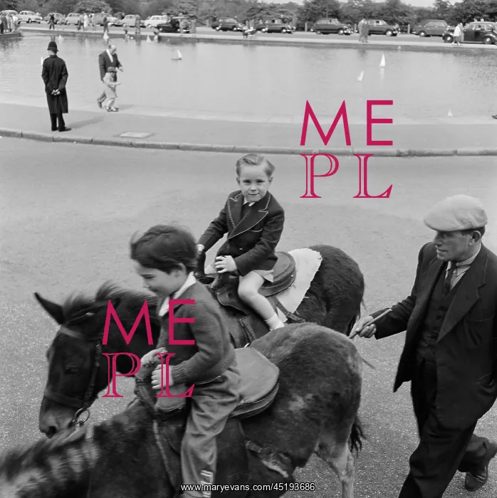 : Children riding donkeys : Children riding donkeys