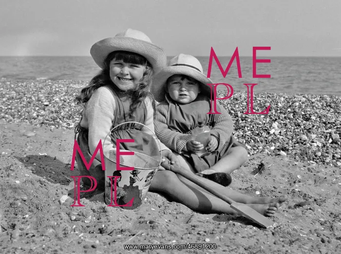 : Two children at the seaside : Two children at the seaside