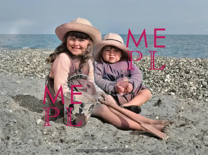 : Two children at the seaside : Two children at the seaside