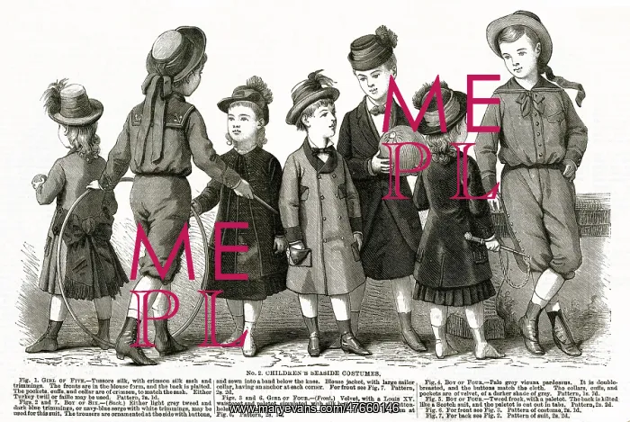 : Children seaside costumes 1879 : Children seaside costumes 1879